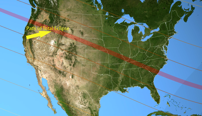 USA Eclipse Path Image 700